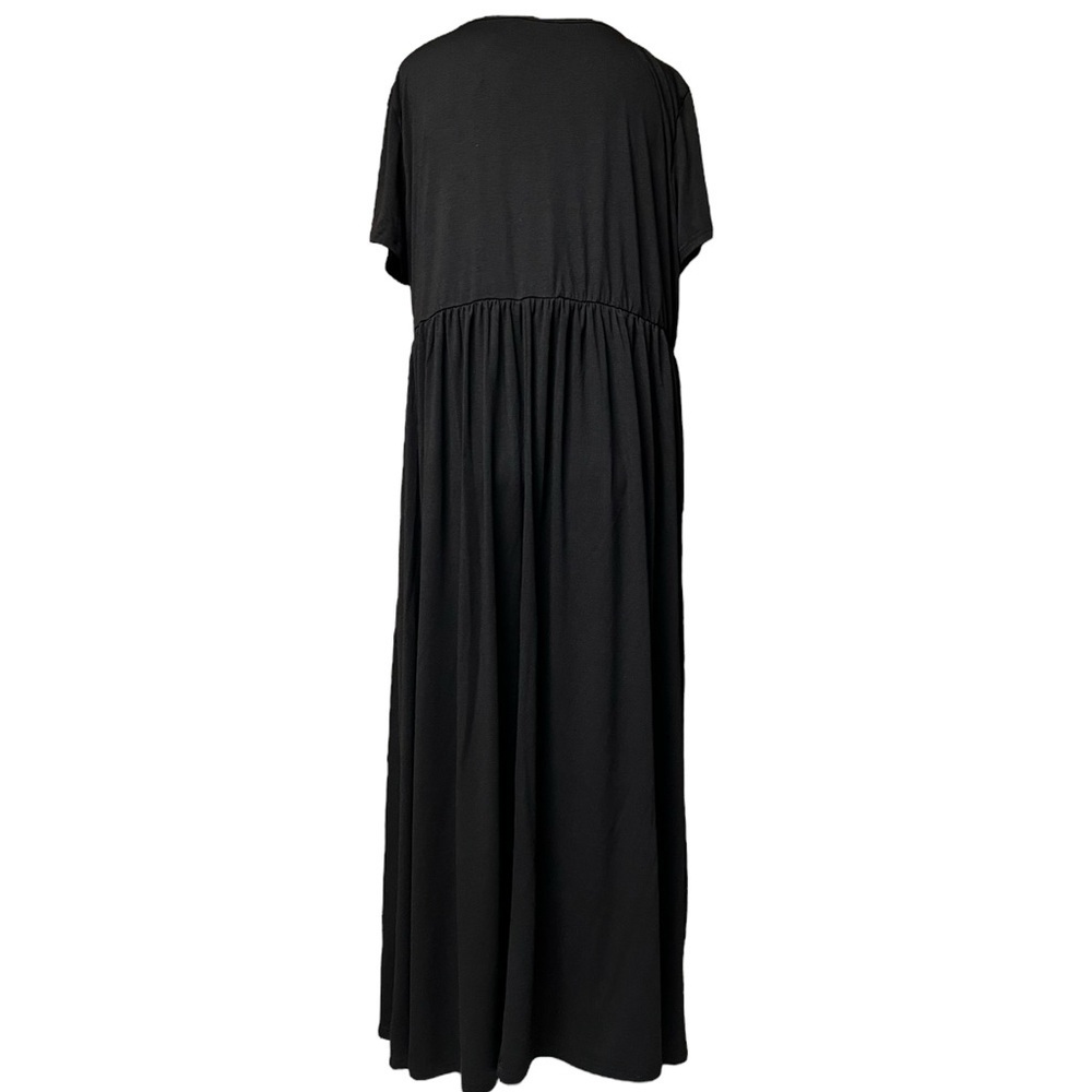 NWT Nemidor 22 Black Short Sleeve Maxi Dress w/ Pockets Casual Modest - Picture 3 of 8